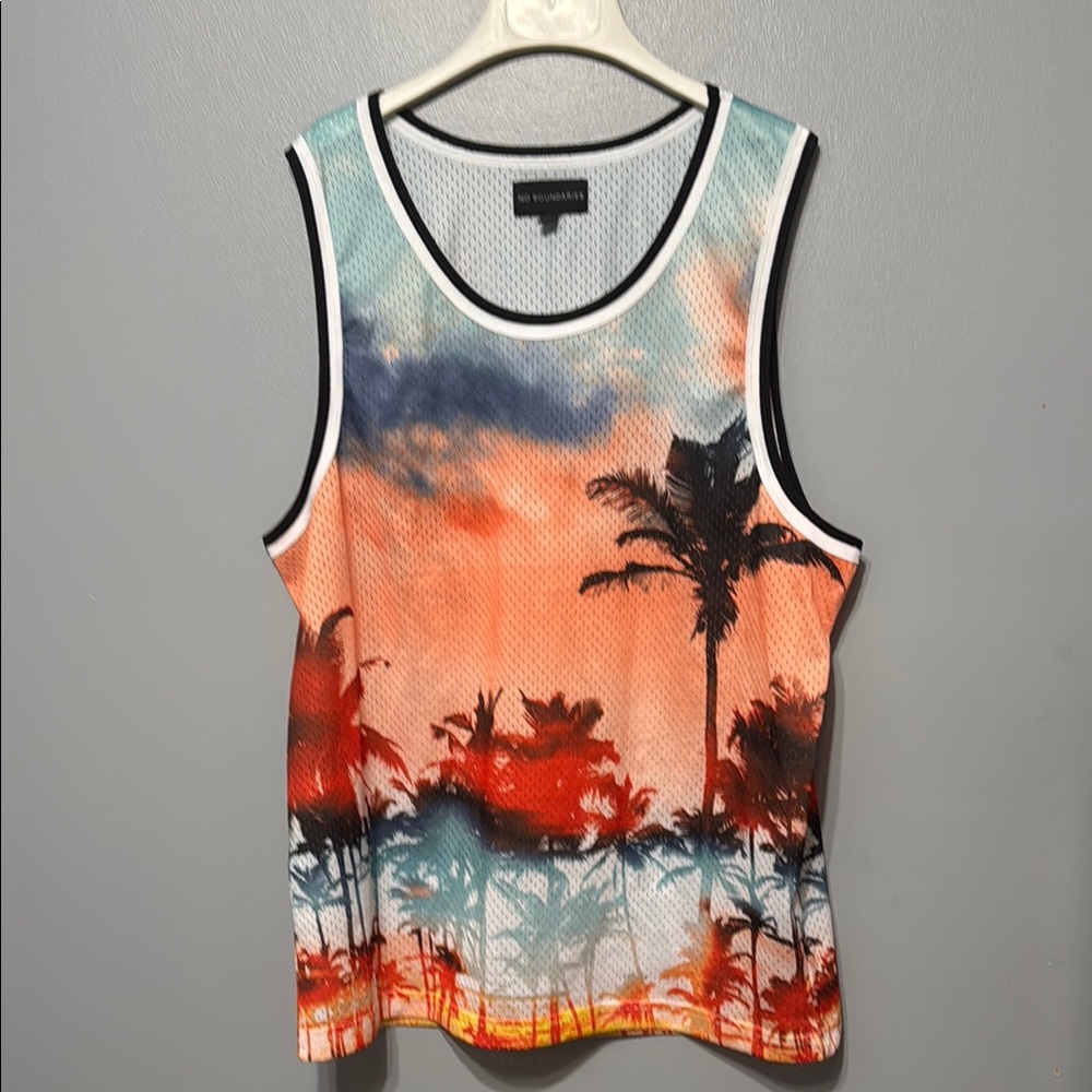 No Boundaries Sunset Palm Tank Top